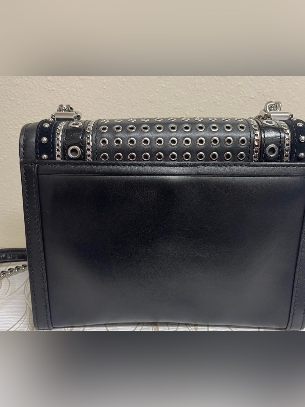 Michael Kors Black Whitney grommeted/ Studded Leather convertsble Shoulder Bag - Picture 3 of 10